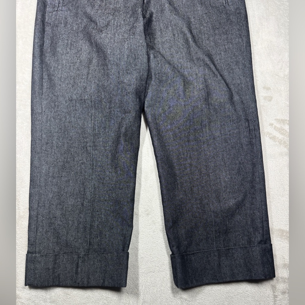 Sandro Sportswear Black Denim Rolled Cuffs Cropped Length Casual Pants Size 10 - Picture 5 of 15